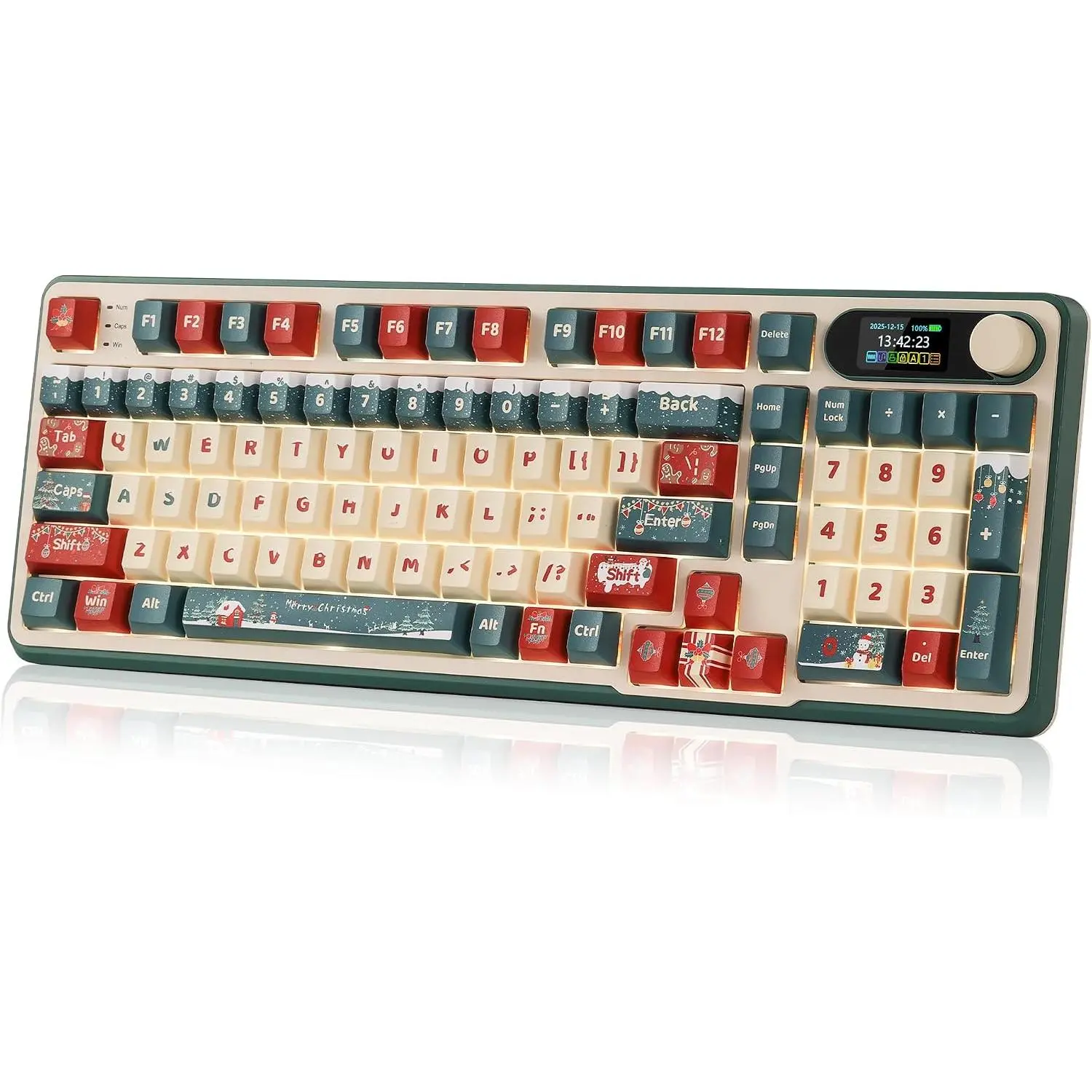 S98 Winter Limited Ed Mechanical Keyboard  | 98  RGB  Gaming Keyboard w/ Display & Knob, Top Mount, Hot Swappable, Software Support, Creamy Sound