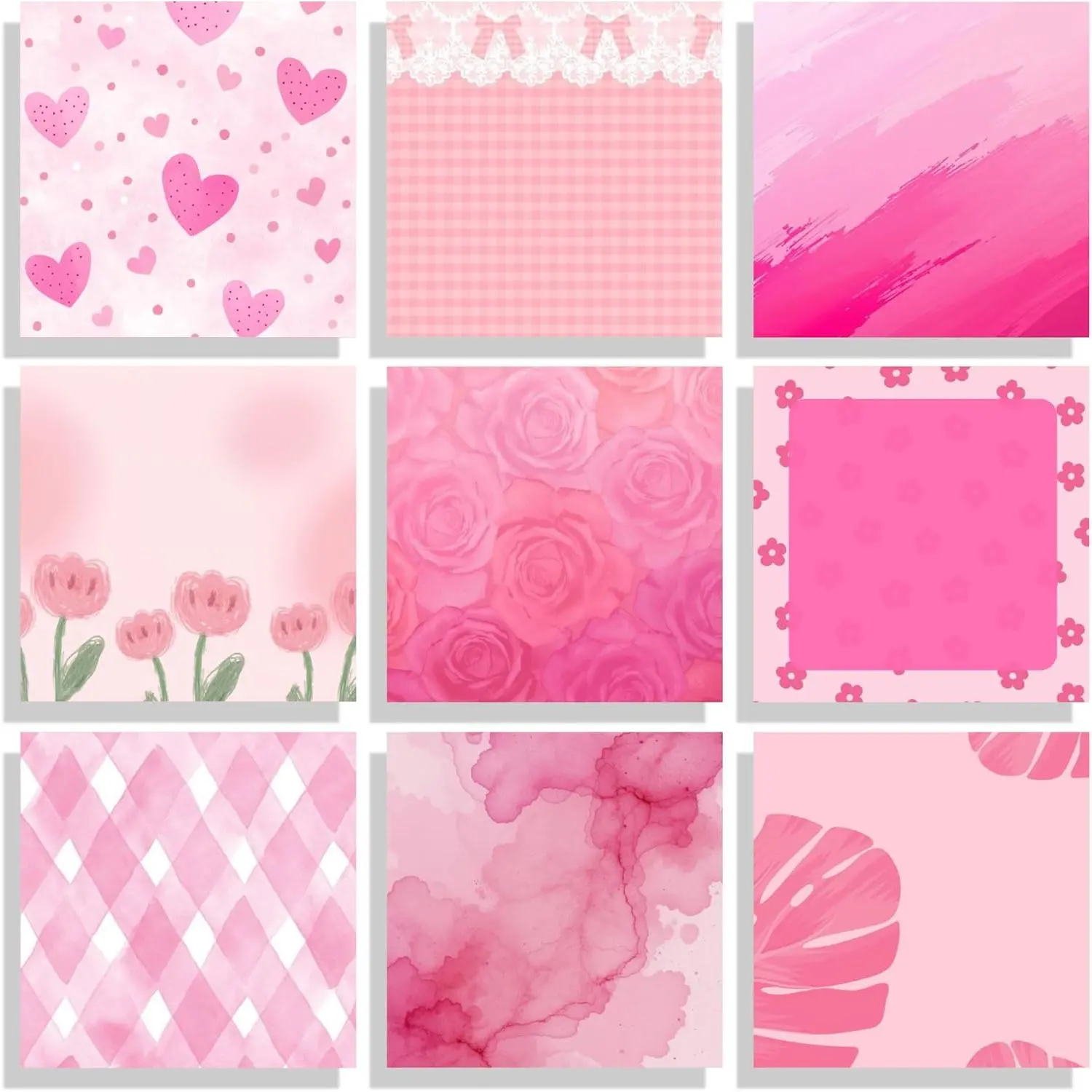 9 Pads  Sticky Notes Set, Cute Self-Stick Notepads, Super Adhesive Memo Pads Note Card, Office Decor Gifts, Desk Accessories for Students, School Supplies for Girls, 3x3in
