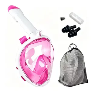 New full-dry snorkeling full-face mask, swimming and diving goggles, 180-degree panoramic anti-fog and anti-leak diving mask, with top dry system and detachable camera mount, suitable for adults and children