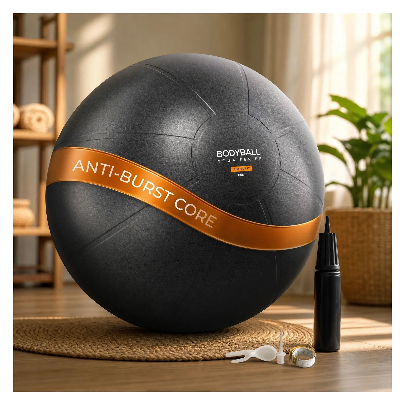 Exercise Yoga Ball for Pilates, Fitness & Pregnancy - Stability, Core, Balance, Physical Therapy, Home Gym & Office Chair, Fast Pump IncludedGift