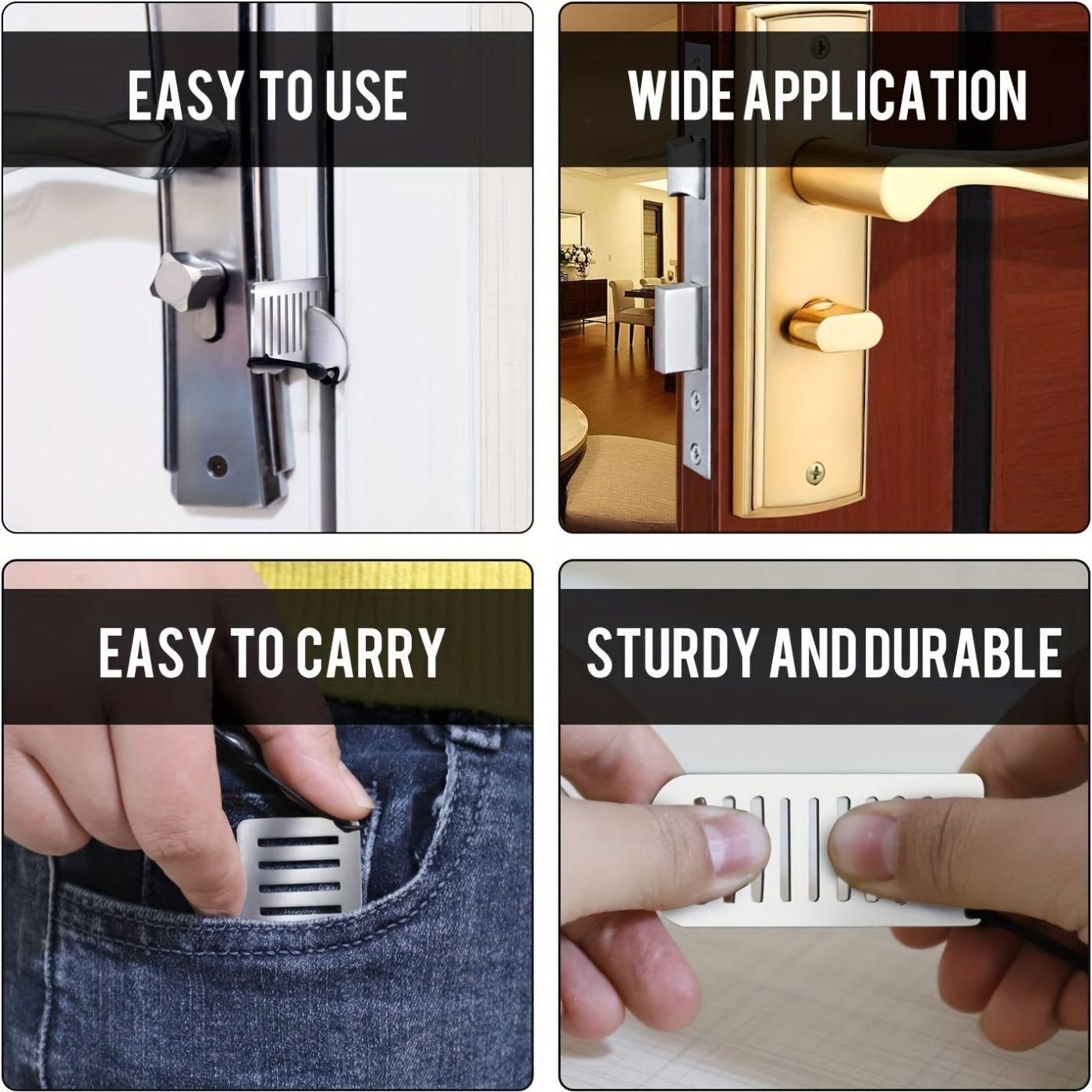 Portable Door Lock, Easy to Use & Durable Door Locks, Door Hardware, Wide Application Security Device for Travel & Home