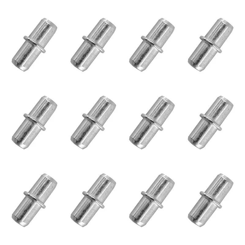 24-96Pcs 6x17mm Shelf Pegs, Metal Shelf Pins Nickel Plated, Heavy Duty Sturdy Shelf Supports Pegs Studs for Wooden Shelves