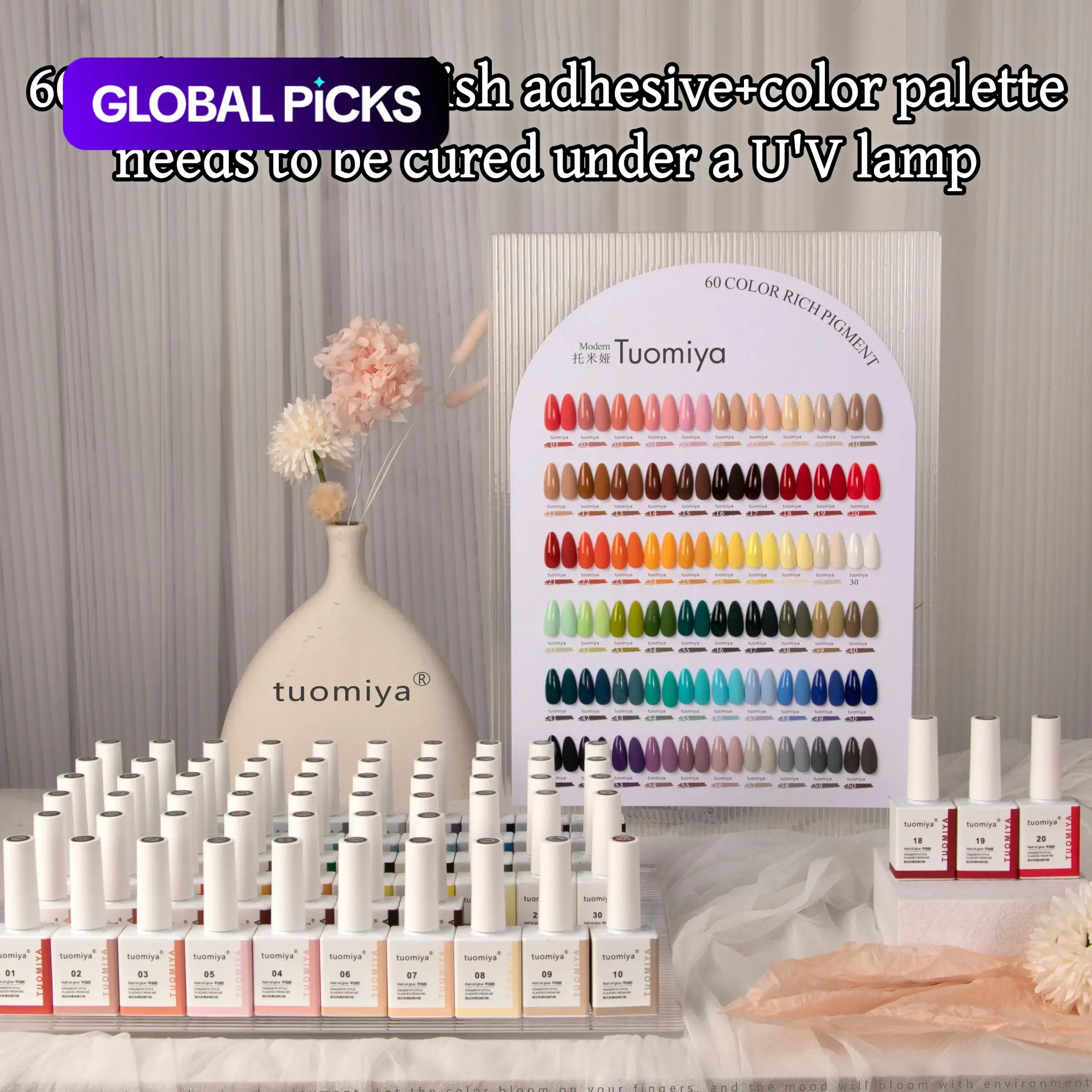 60 Color Gel Nail Polish Set, UV Gel, Nail Art & Nail Polish Set, Professional Nail Art Kit for Women & Girls, Manicure Accessories, Long Lasting Nail Polish, Nail Art Products #GLOBAL PICKS