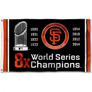 San Francisco Giants Years Series Champions 3x5 Foot Grommet Banner Flag