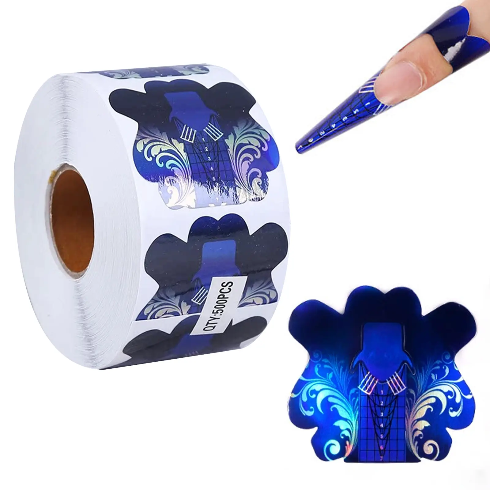 100/ 500pcs Butterfly Shaped Nails Art Gel Tips Extension Builder Form Acrylic French Printed Nail Tip Extension Stencil Stickers for Manicure Tool Gel Extension Guides for DIY Manicures - UV Gel Nail Art Tools