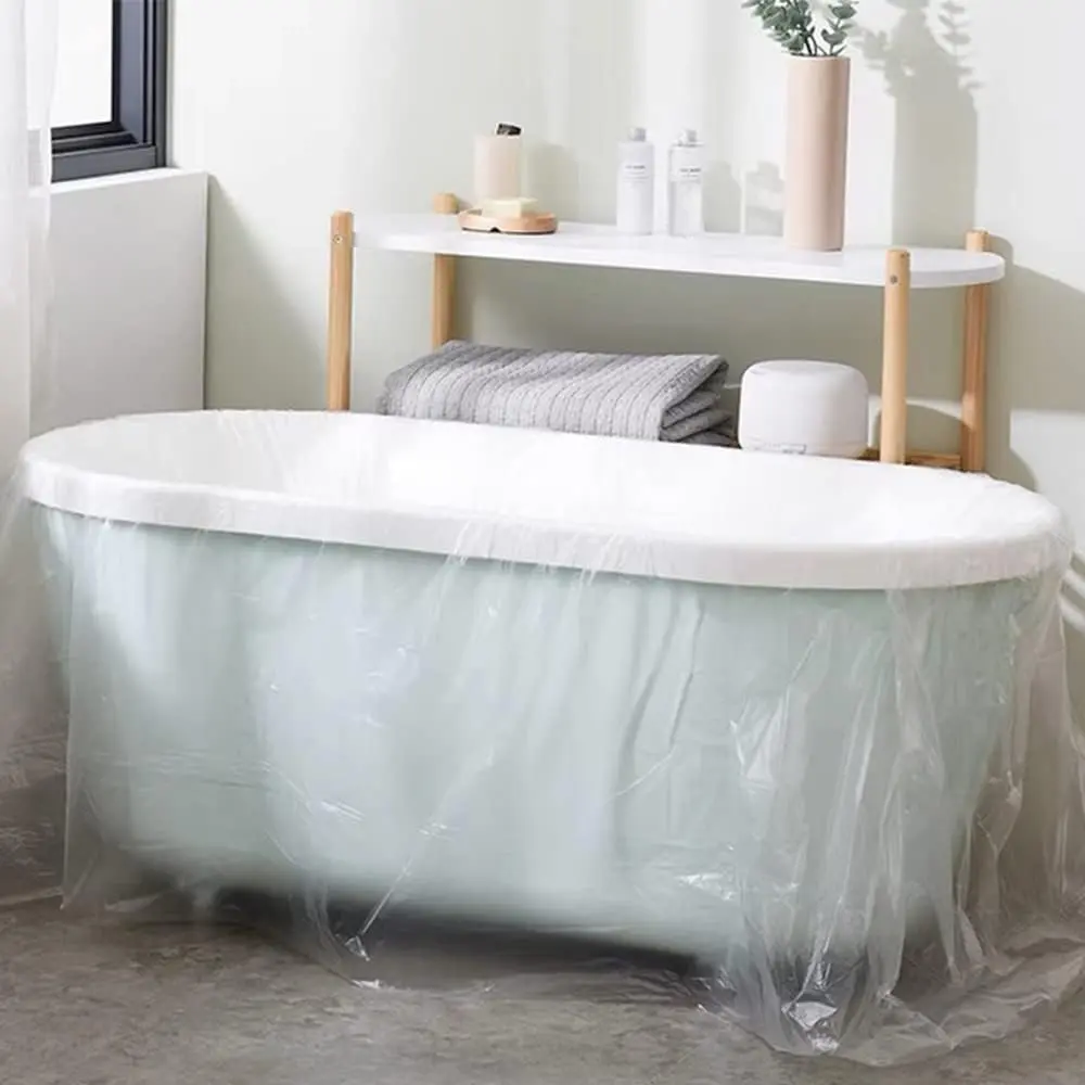 10-Count Disposable Protective Synthetic Bathtub Liner Bags (90x47 in), Portable for Household Use & Travelers, Home Improvement Bath Accessory