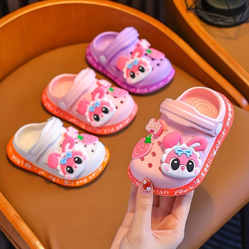 Kids Cartoon EVA Ultra-Light Sandals - Cute Animal Design, Slip-On Style, Breathable Round Toe Shoes for Youngsters & Girls, Pink Bear & Blue Cat Patterns, Perfect for Casual Attire, Sandals for Youngster