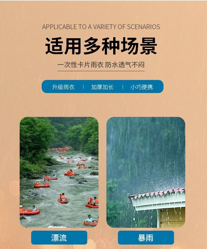 Disposable card-style raincoat, long, full-body, transparent, thickened, rainproof, women's adult portable raincoat, waterproof