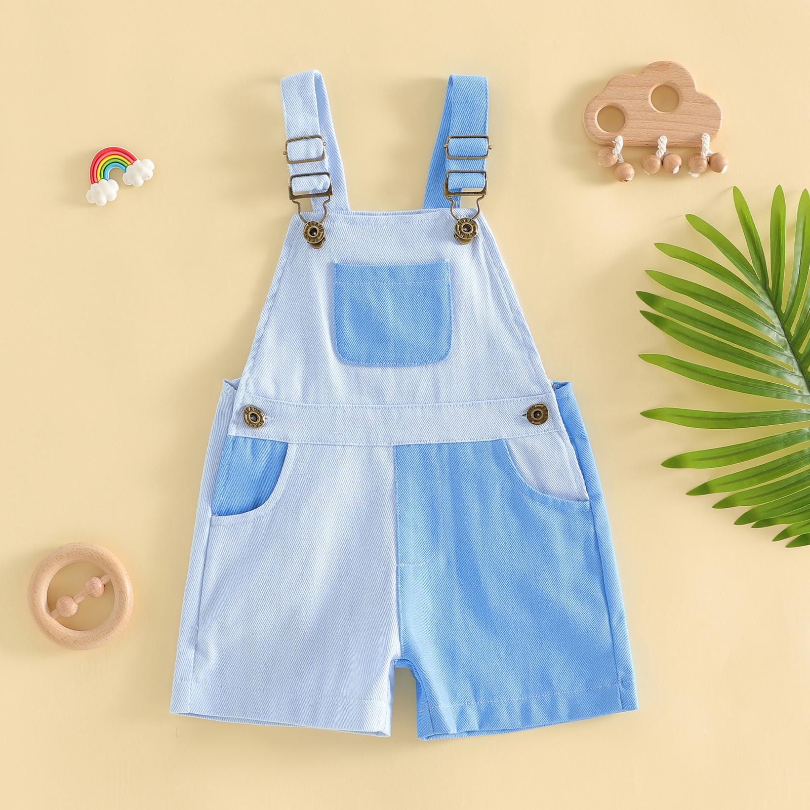 Imcute 90's Style Toddler Overalls Shorts Babby Boy Girl Suspender Romper Contrast Color Sleeveless Jumpsuit with Adjustble Shoulder Strap Shorts