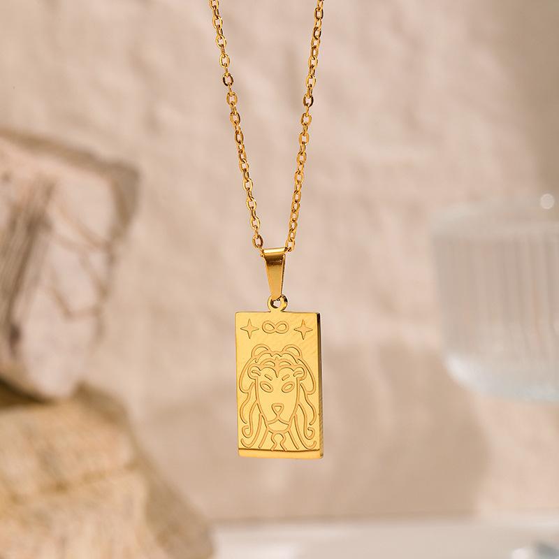 European and American embossed necklaces, niche luxury heart-shaped Cupid pendants, stainless steel sweater chains, vintage titanium steel accessories