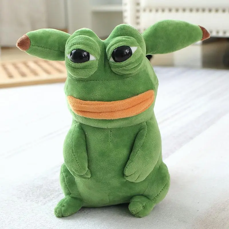 1pc 25cm Ugly Sad Frog Doll Cosplay Anime Stuffed Toy Sad Big Eyes Frog Pepe Pluche Pillow Cute Kids Birthday Gifts