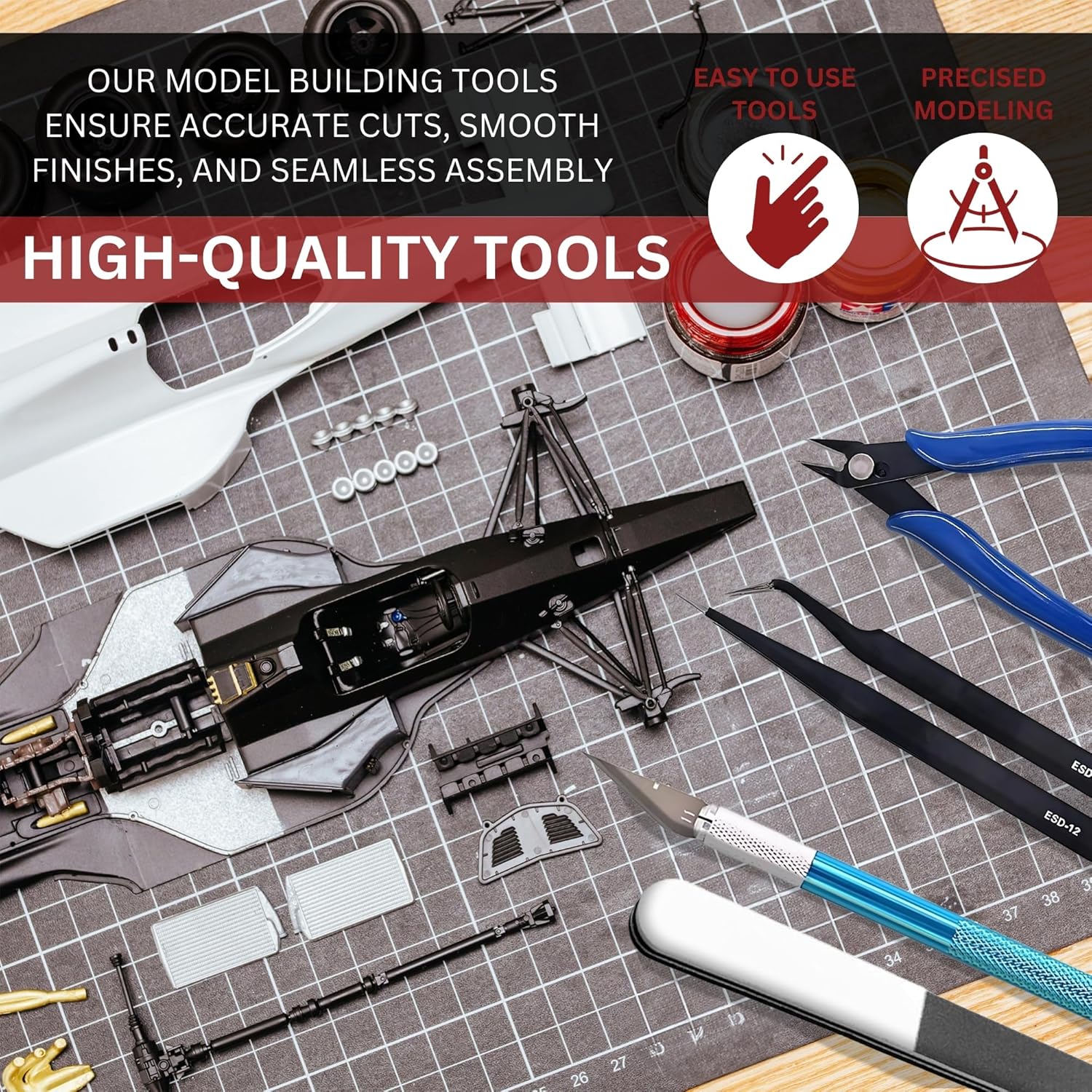 Tamiya Extra Thin Cement with Fine Tip Applicator and Pixiss Gundam Model Toolkit - 4 Oz Plastic Model Glue for Miniatures, Miniature Tool Kit Including Mini Tweezers, Pliers, Nippers Tamiya Extra Thin Cement with Fine Tip Applicator and Pixiss Gundam Model Toolkit - 4 Oz Plastic Model Glue for Miniatures, Miniature Tool Kit Including Mini Tweezers, Pliers, Nippers