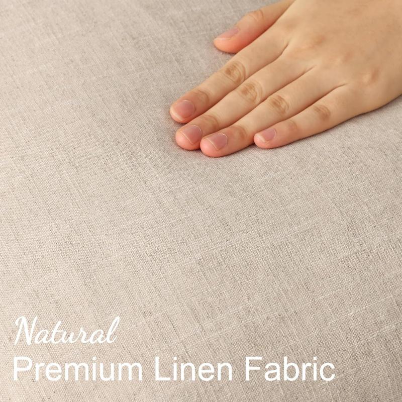 Spring Decorative Linen Throw   20x20 Inch Set of 2 Natural Beige   with Flange Edges Soft Farmhouse Boho Accent  Cases for Couch Bed Living Room Pillow Covers