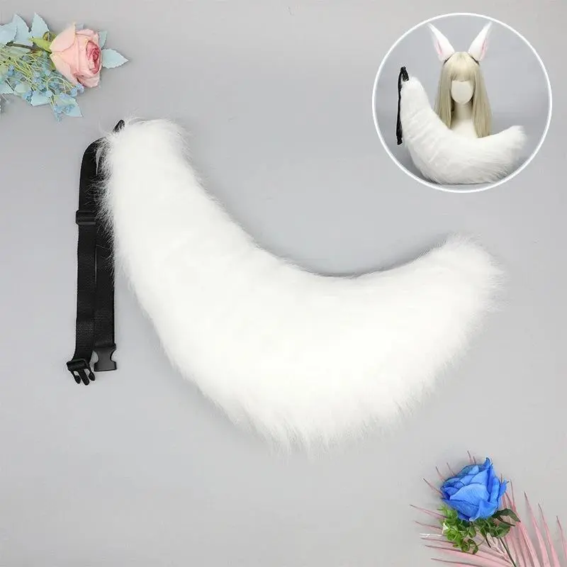 Fluffy Handmade Cute Lolita Plushy Dog Cat Fox Tail Girl Plush Tails Belt Cat Ear Anime Performance Cosplay Accessories Kid Gift