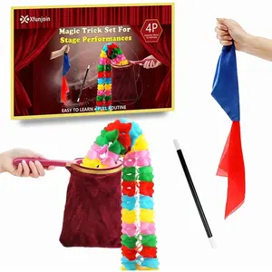 4Pcs Magic Trick Set for Stage Performances Easy Magic Kit with Change Bag Routine Perfect for Beginners