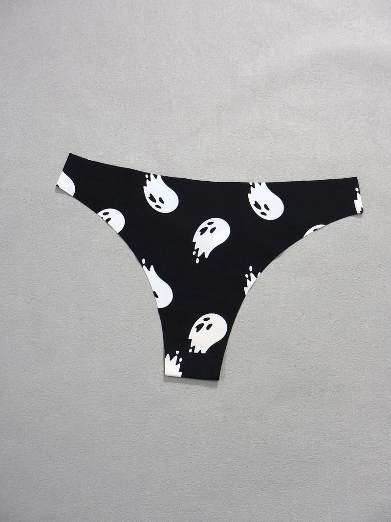 Women's All Over Print Thong, Soft Cute Comfy Breathable Panty for Daily Wear, Women's Underwear for All Seasons