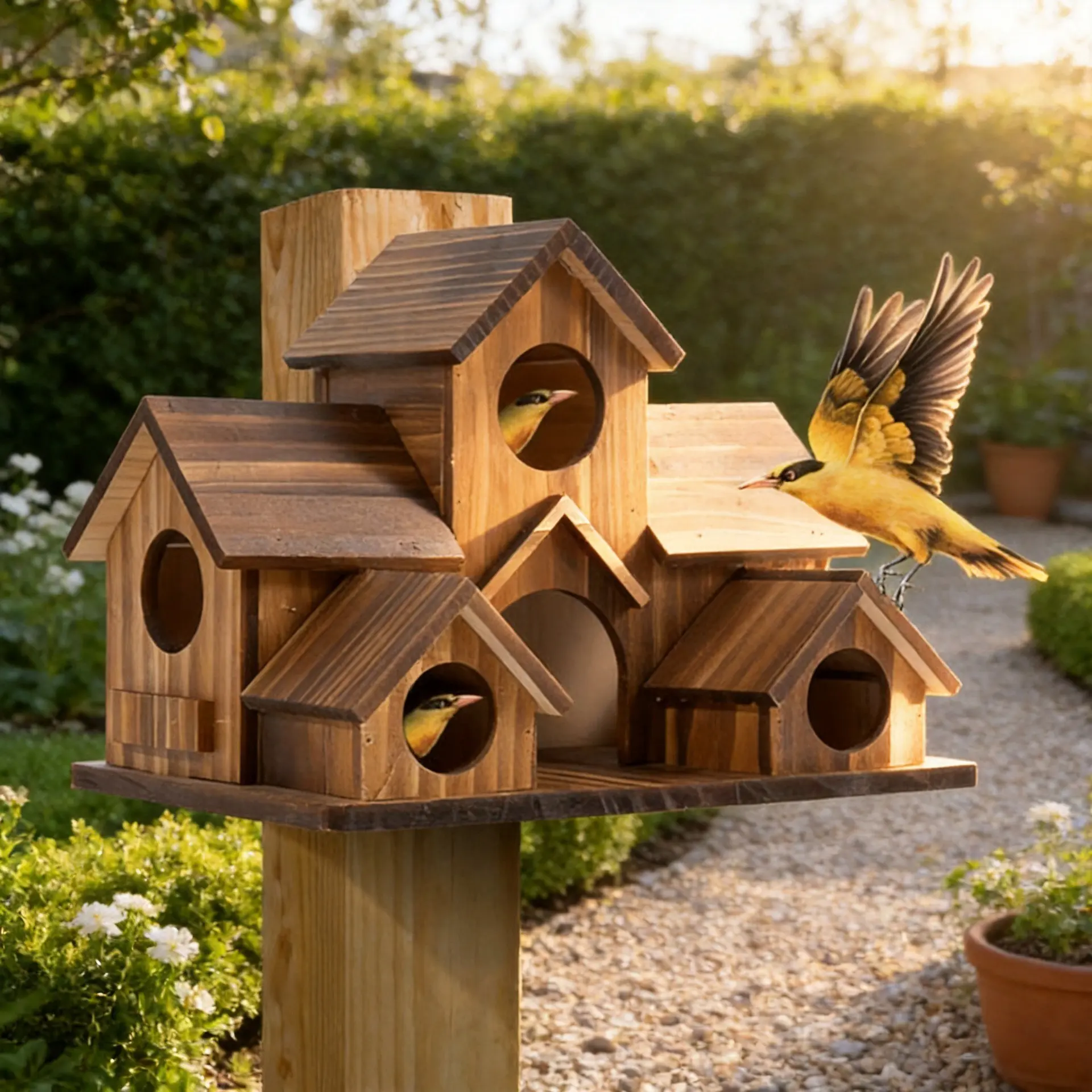 Wooden Squirrel Feeder Set, Outdoor Winter Squirrel Food Dispenser, Durable Wooden Box, Removable Front Panel, Easy Refill, Corn & Peanut Feed, Food Feeders