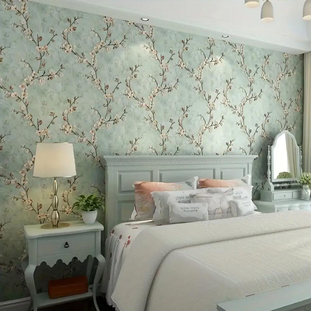 Flower Pattern Wallpaper, Self-adhesive Wall Sticker, Easy Cleaning Wall Decal, Wall Decor for Home Living Room Bedroom, Floral Wallpaper Peel And Stick, Peel And Stick Wallpaper Designs