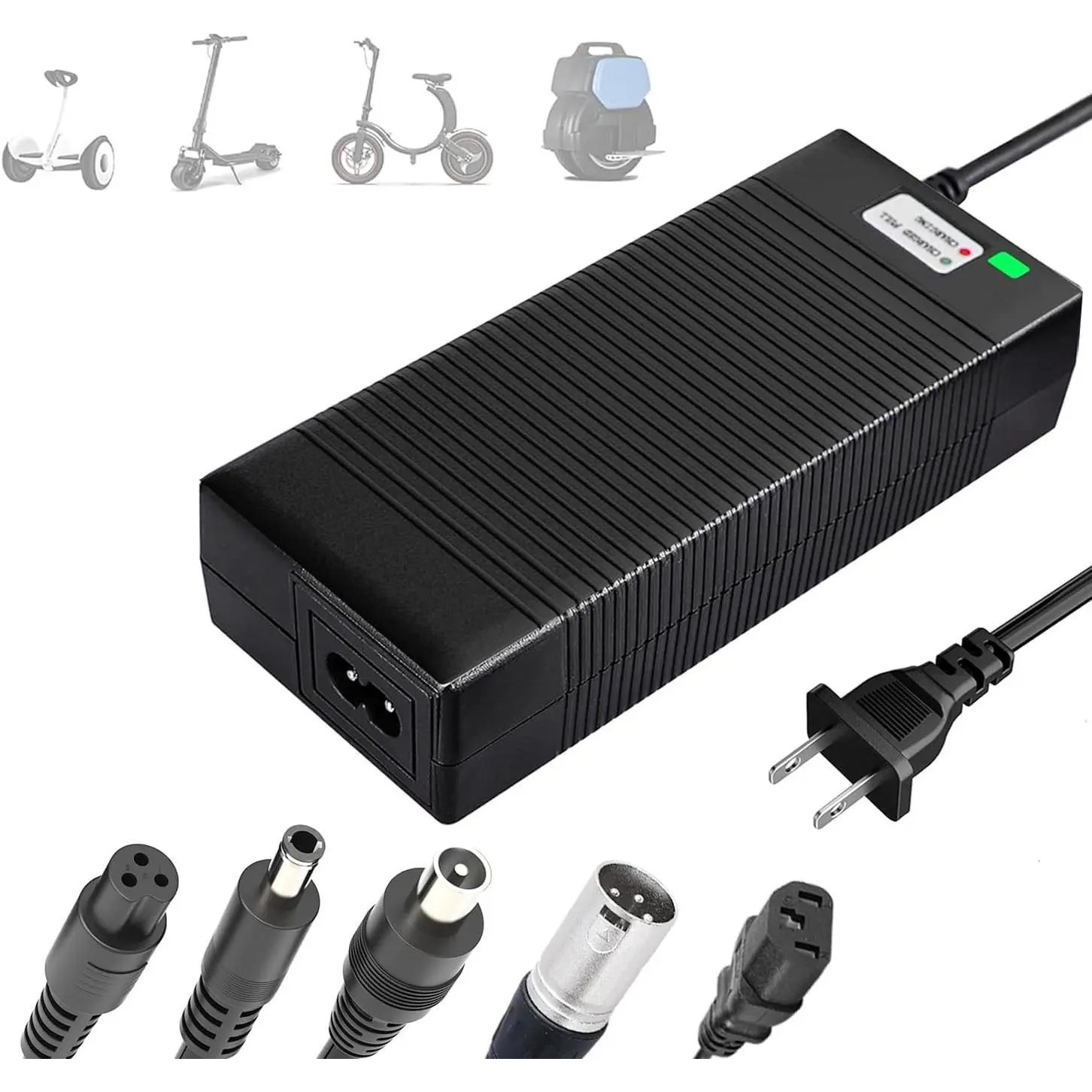 5 in 1 Plugs 54.6V Fast Charger, Universal for 48V 13S Lithium Batteries, 48V Li-ion Battery Charger Replacement for Razor, Jetson, Voyage, Gotrax, Ninebot,Segway, Hiboy