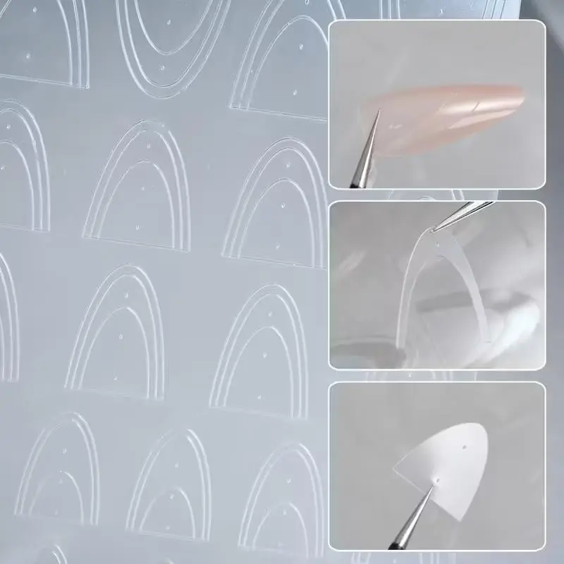 1pcs Hollow Lace Simple Fashion French Nail Stickers Self-Adhesive Slider Nail Art Decals Decoration DIY Nail Art Accessories