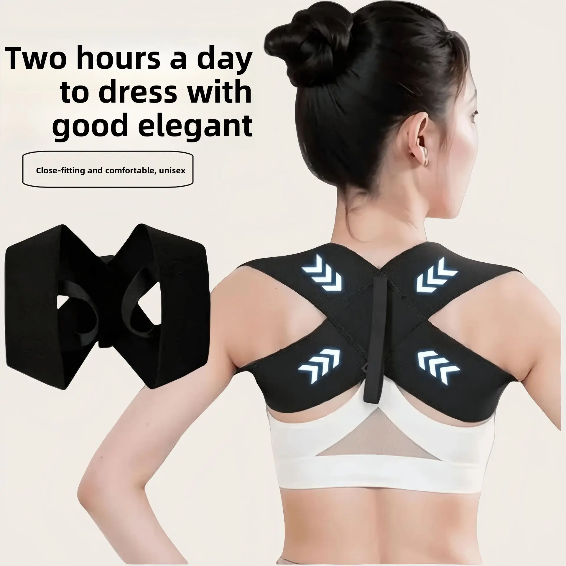 Open shoulder strap Beauty back Invisible belt posture strap Shoulder Straps - Posture Support Straps for Men & Women – Elastic Back Support, Straight Back Support, Use at Home or in Office