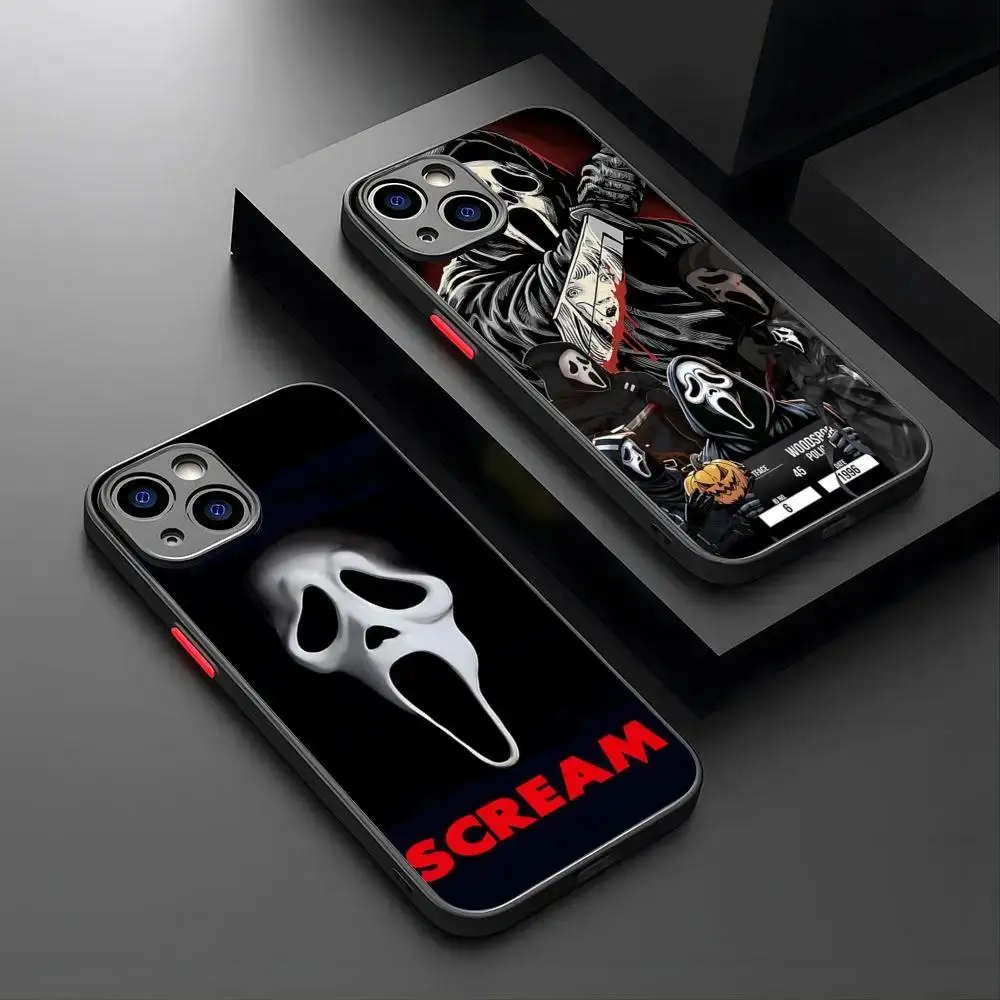 Ghostface Scream Phone Case Luxury For iPhone 17 Promax 17E 16 15 14 13 12 11 Pro Max 17Air Plus & Samsung Galaxy S26 S25 S24 S23 S22 S21 FE Ultra Plus Anti-Fall shockproof protection Back Cover