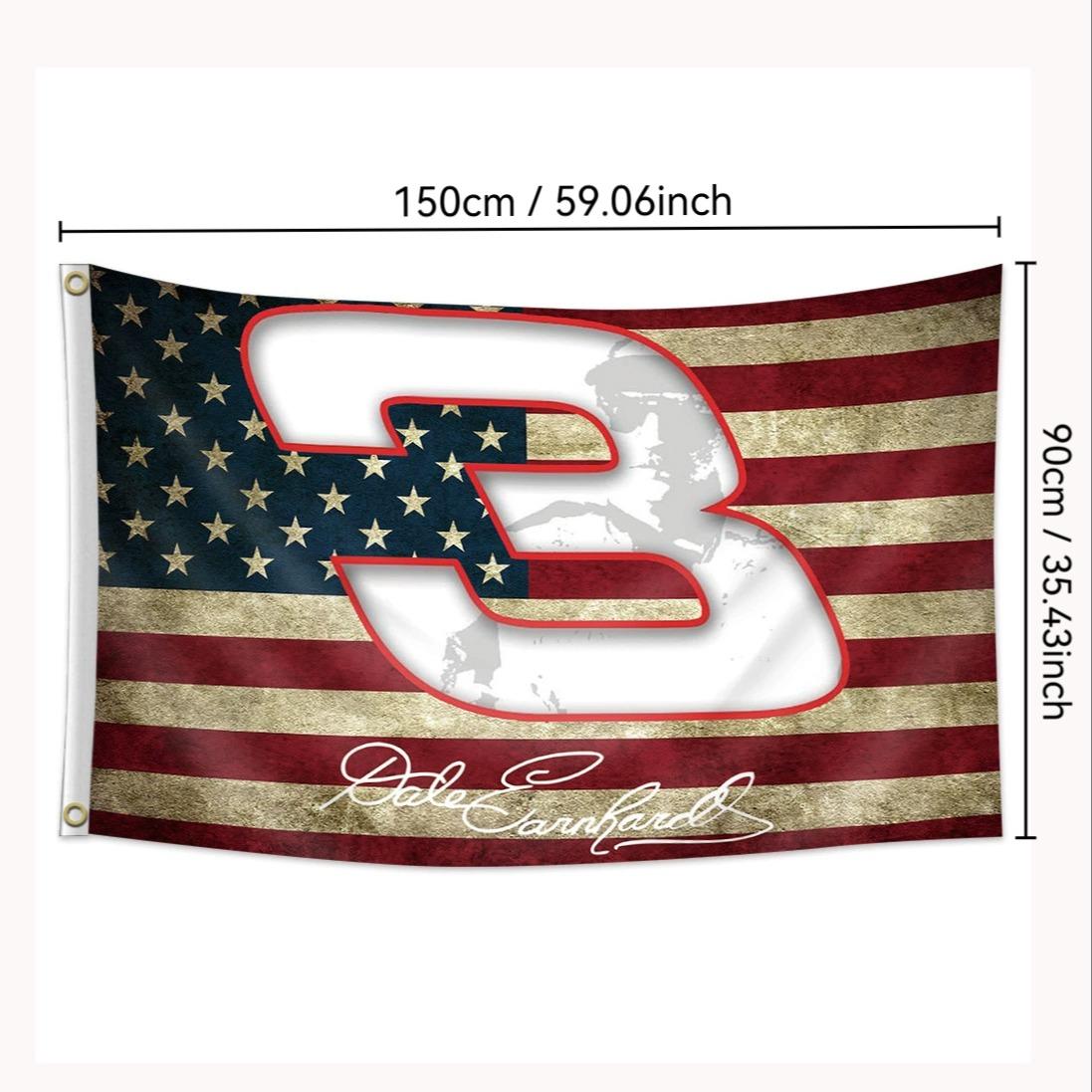 Dale Earnhardt Jr Race Car Champion 3x5 Flag, Outdoor Durable Polyester American Flag with Bold Design, Patriotic Home Decor for Bedroom & Living Room, Room Decor Banner