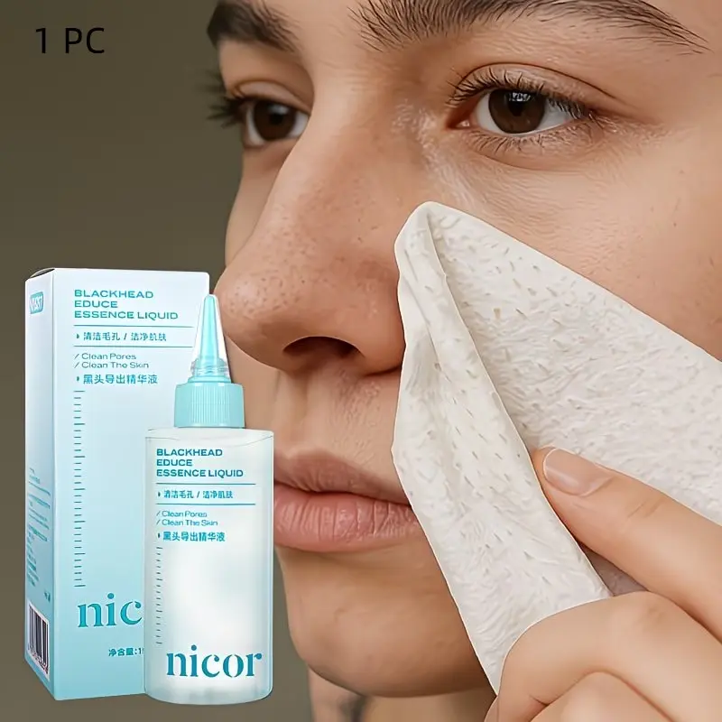 Blackhead Cleansing Liquid - Deeply exfoliates to tighten pores, Deep Pore Cleaning, removes blackheads, suitable for all skin types, especially oily skin, hydrates deeply, smooths dryness, Gentle non-irritating, and leaves skin glowing, Single pack