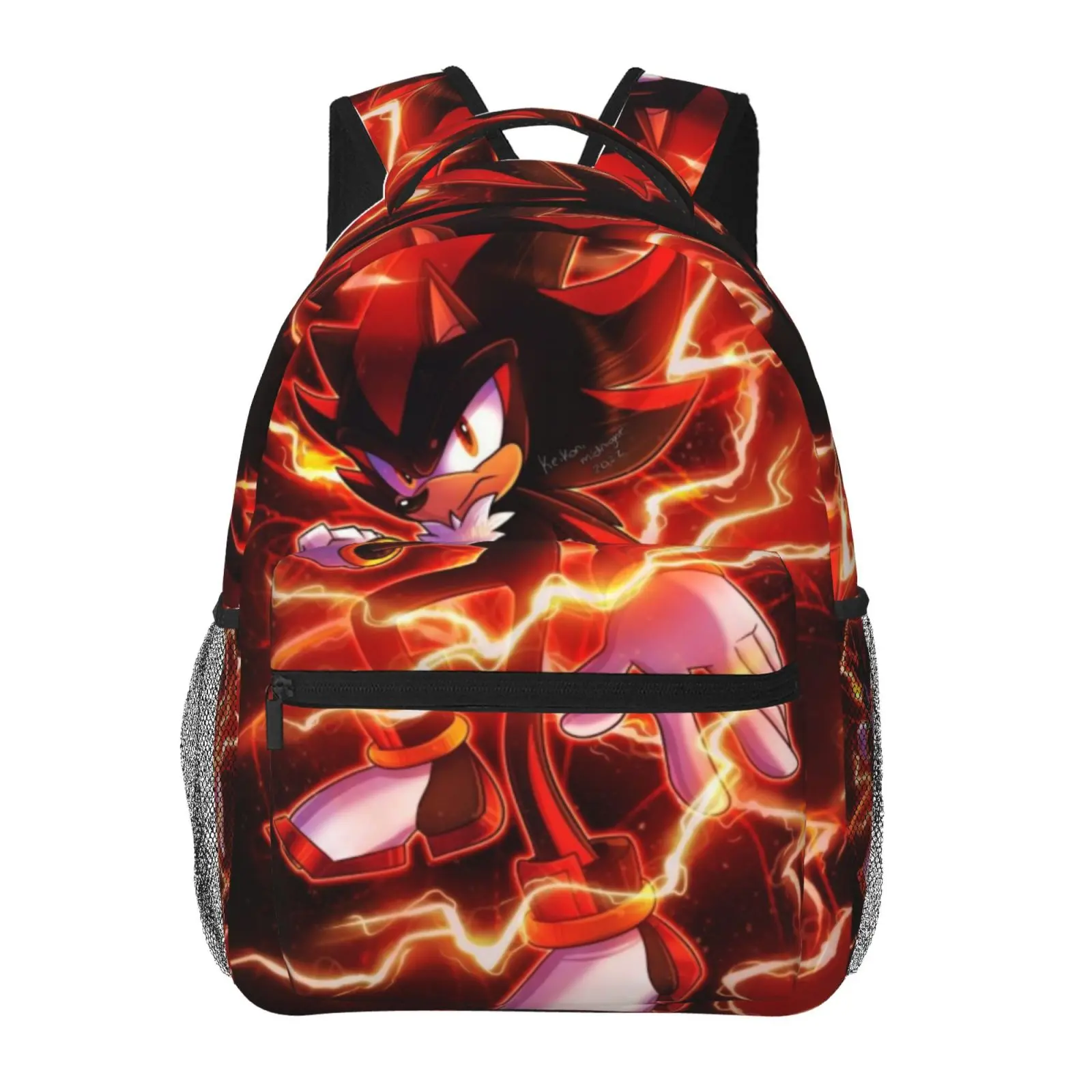 Large Capacity Cartoon  Shadow The Hedgehog Backpack, Anime Student School bag, boys girls Breathable Adjustable Shoulder Straps School Daypack, Durable Lightweight Book Bag for Daily School Travel Camping Office
