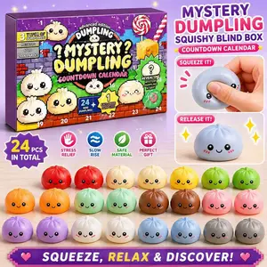 Hot 2026 Mysterious Bun Countdown Calendar Blind Box Pinch Music Gift Box Adult Decompression Blind Box Toy