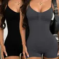 Solid Color Adjustable Strap V-Neck Jumpsuit, V Neck Jumpsuits, Y2K Style High Waist Tight Fit, Yoga Fitness Versatile Innerwear, Athletic Jumpsuits, All Seasons Fashion