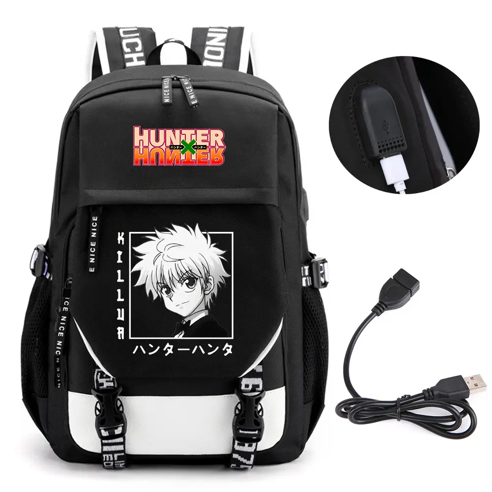 Hunter x Hunter Anime Backpack, Large Capacity Student School Bag, Laptop Travel Backpack for Boys Girls, Casual Campus Daypack