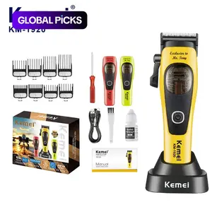 Professional Men's Hair Clipper Km-1920, Cordless Barber Clipper, Hair Clippers, 4500mah Long-Lasting Battery, USB Charging, Includes / Covers, 8 Combs, Ideal for Salons and Home Use #GLOBAL PICKS