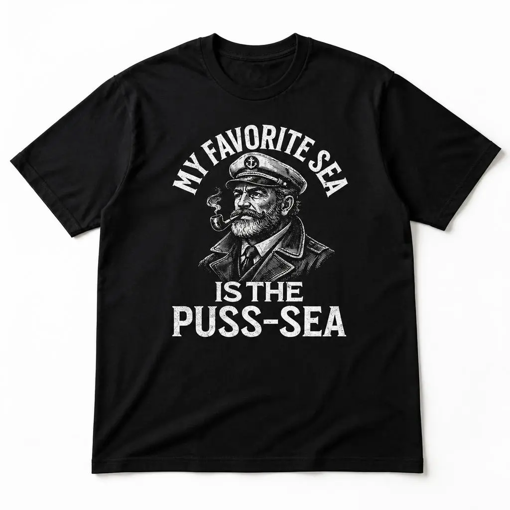 My Favorite Sea Is The Puss Sea Men Retro T Shirt Funny Gifts Tees Short Sleeve