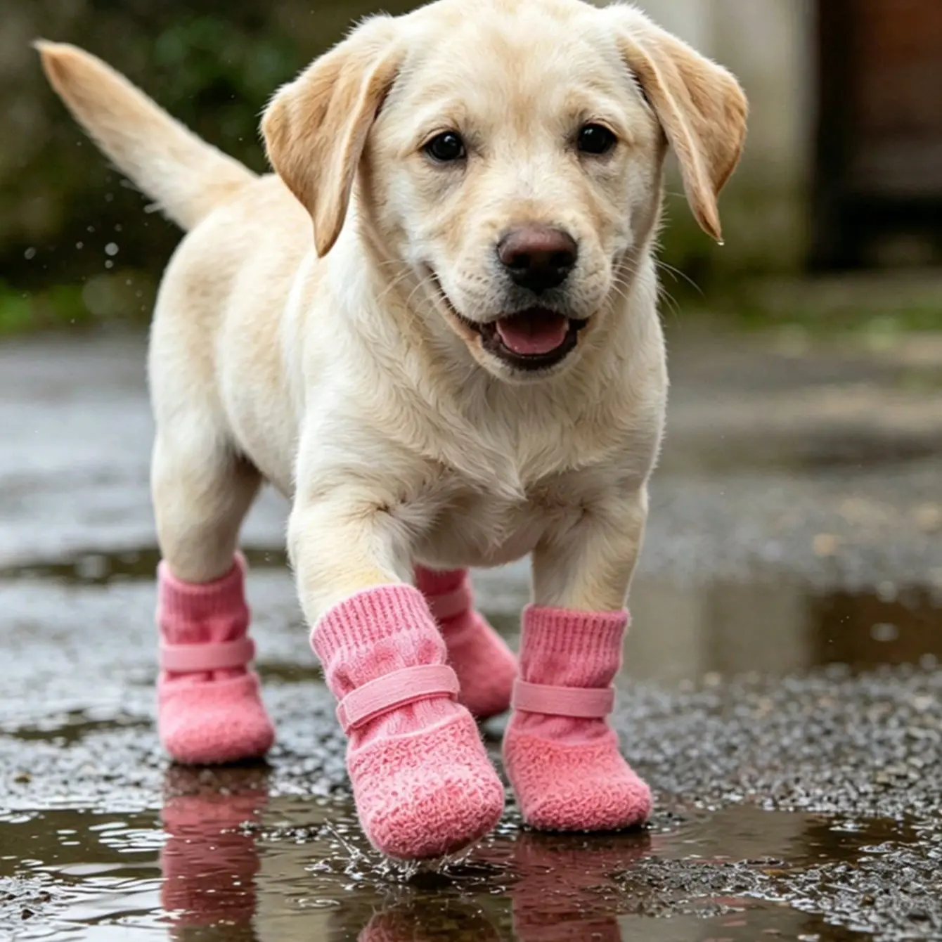 4pcs Set Waterproof Pet Dog Shoes, Puppy Shoes, Non-Slip Soft Sole, Scratch-Resistant, Washable Reusable, Durable Boots for Bichon, Corgi, Rainy Weather