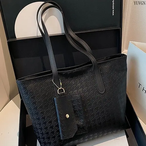 Women's Large Tote Bag, Textured Commuter Style with an Open Top and Slim Handle, Versatile Daily Use Bags for Work & Travel tiktokshopbacktoschool
