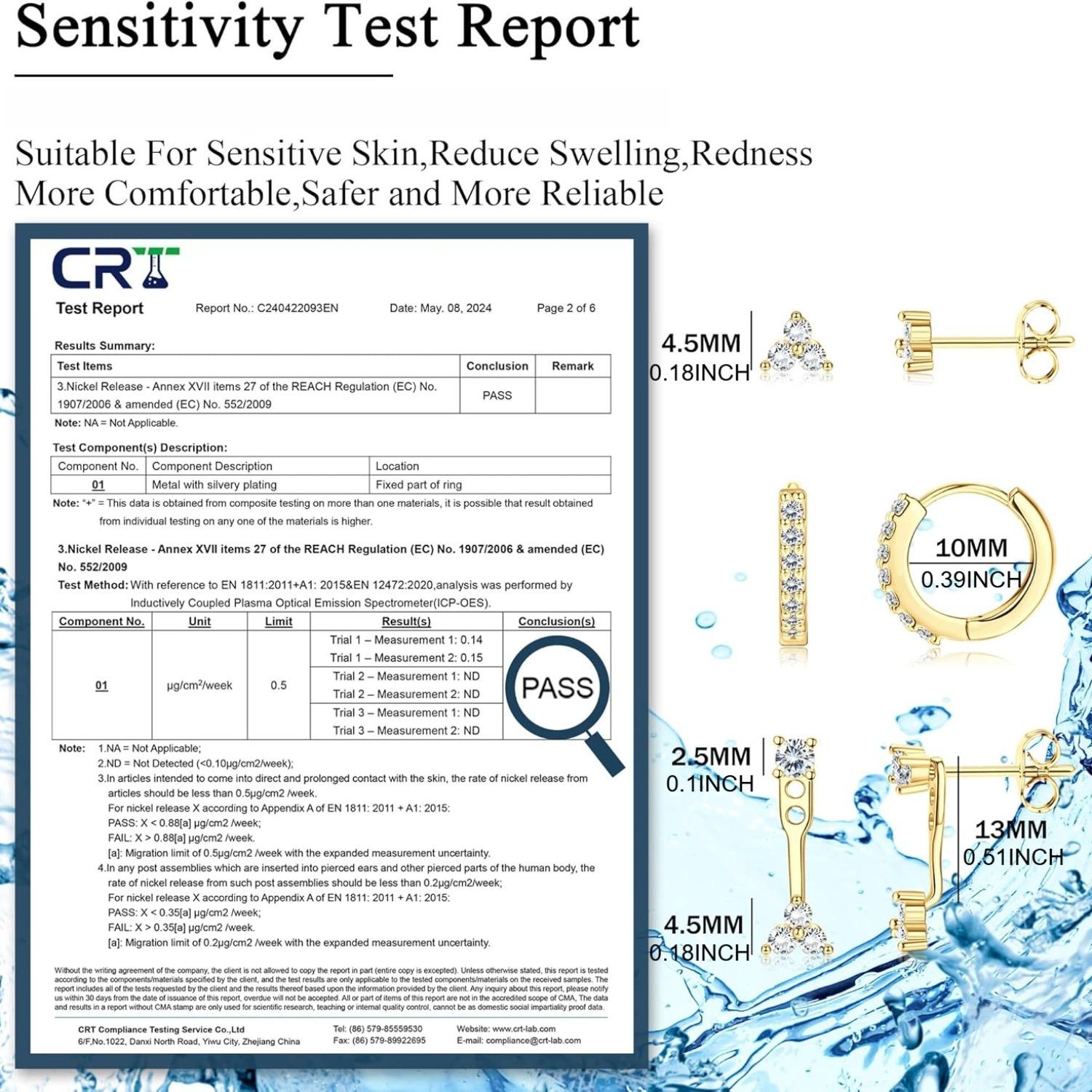 Trendy 14K Gold Plated Earrings for Women Earrings for Multiple Piercings Cartilage Stud Small Hoop Dainty Earrings Set Jewelry