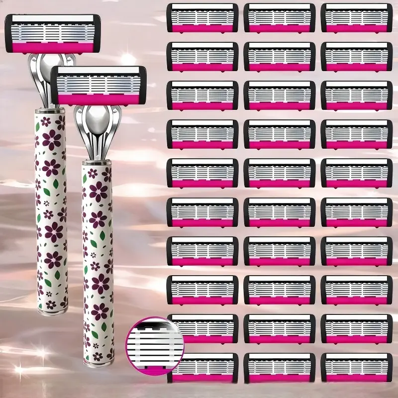Six-Layer Manual Shaving Razors, European Style, Anti-Slip Design, Suitable for Men and Women, Daily Shaving and Hair Removal