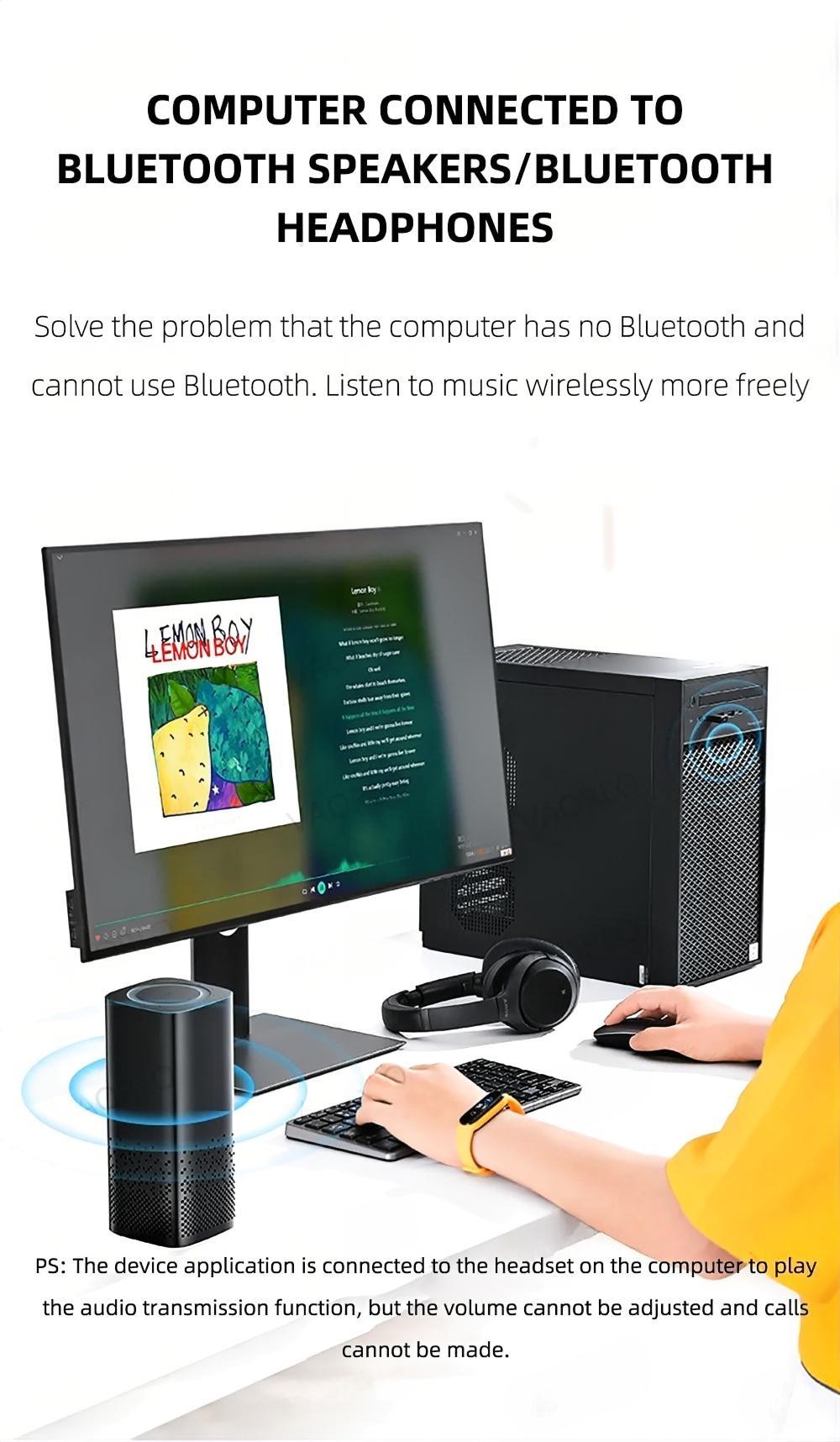 Bluetooth Wireless Audio Transmitter Bluetooth Headset Bluetooth Audio Adapter Driver-free/Plug and Play