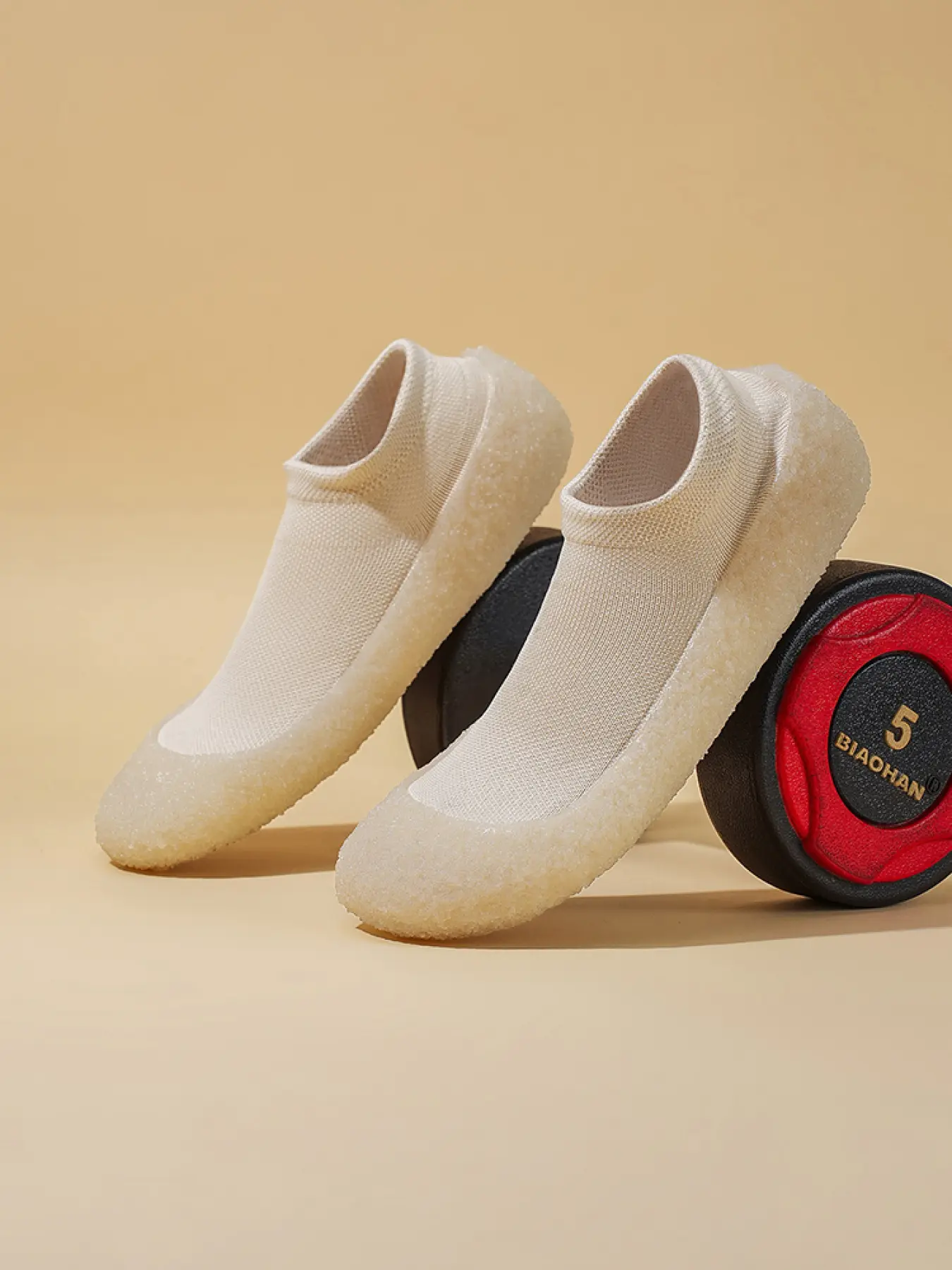 Unisex Low Top Knit Sock Sneakers, Soft Lightweight Slip On Fitness Yoga Dance Shoes for Men Women