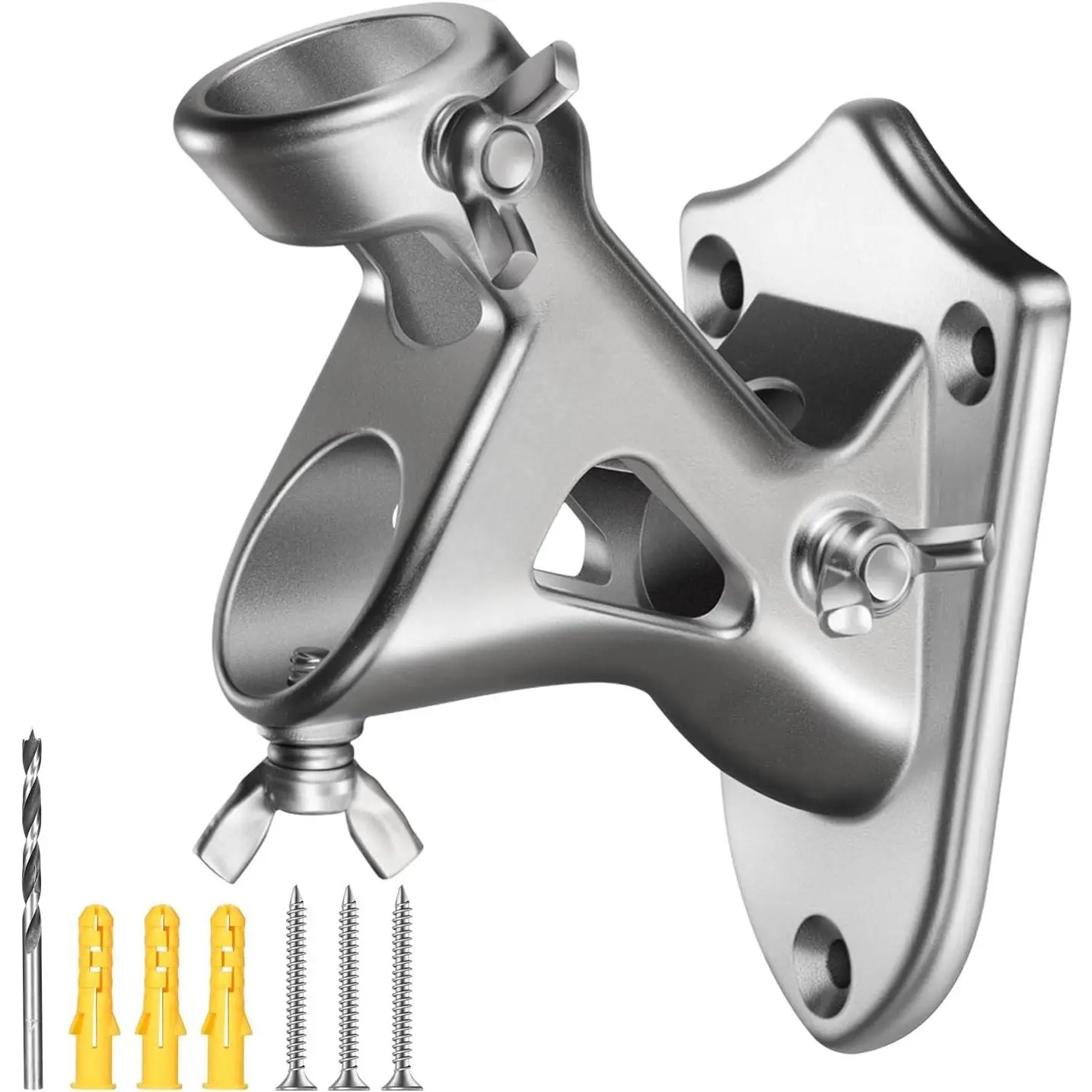 Heavy Duty Stainless Steel Flag Pole Holder 2 Positions for 1" Flag Pole |  Flag Pole Mounting Bracket for House Wall Mount with Hardware, Rustproof & Weatherproof Flagpole Mount -