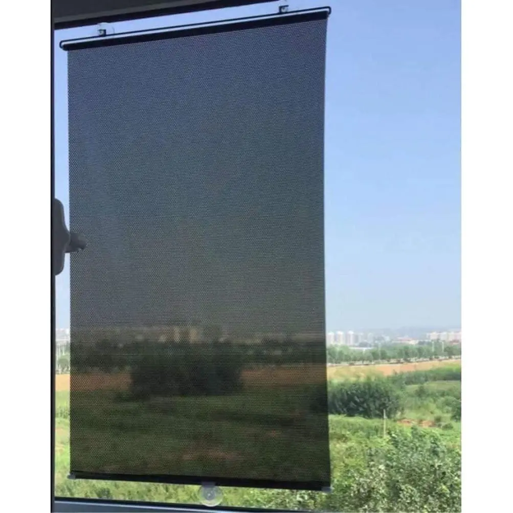 VICASKY Portable Blackout Curtains with Suction Cups, No Drill Temporary Light Blocking Window Shades Blinds for Bedroom Travel Office, UV Protection, 49" X 23"