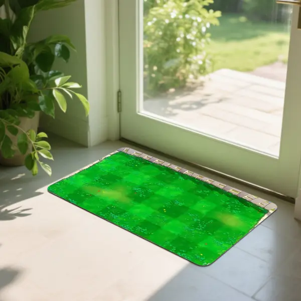 Cartoon Lawn Funny Floor MatMachine Washable Non Slip Door Mat, Stain Resistant Carpet for Bedroom Living Room Office Entryway Car Foot well Decor homeessentials