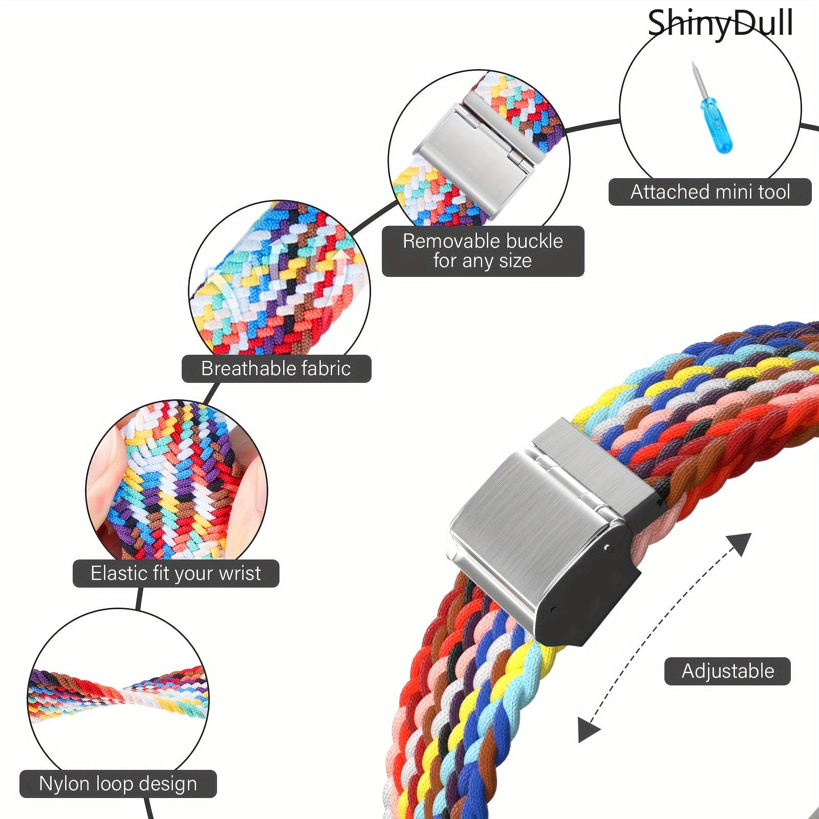 Braided Nylon Apple Watch Strap – Elastic Snap-Back, Adjustable Sports Wristband with Silent Metal Snap, Fits Series 1–10, SE, Ultra / Ultra 2