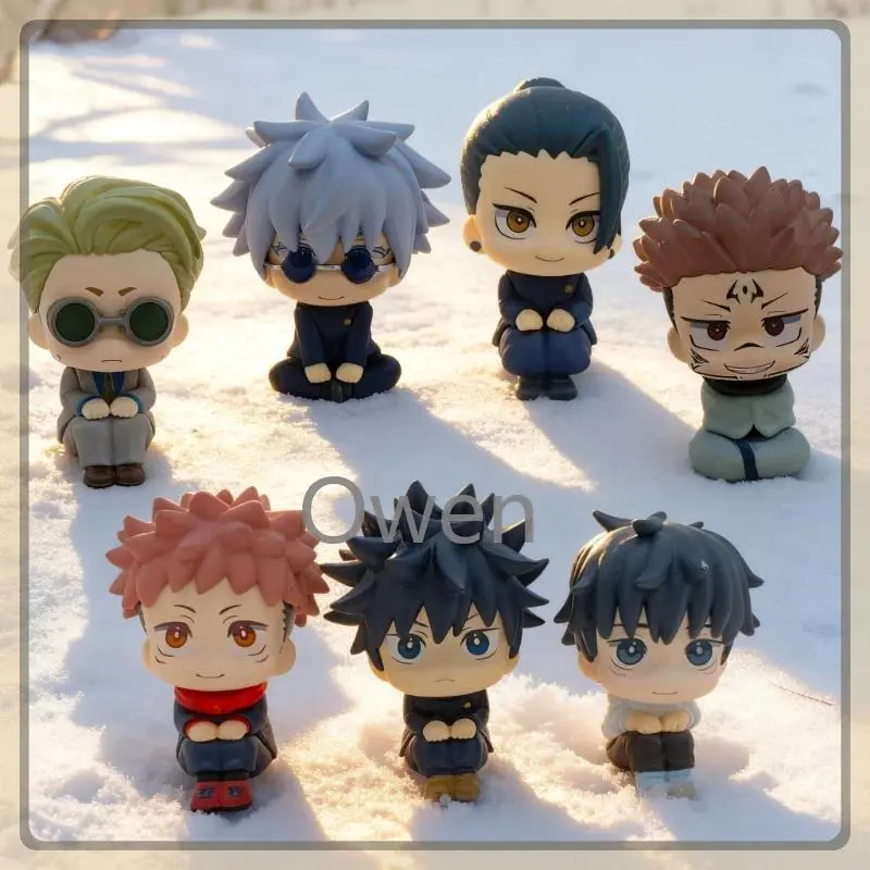 Jujutsu Kaisen Q-Version PVC Sitting Pose Action Figure Set (Gojo, Fushiguro & Sukuna) - Anime Collectibles, Art Toy, Adult Collectibles, Statue, Desk Pal Gift for Toy Hobby Enthusiasts