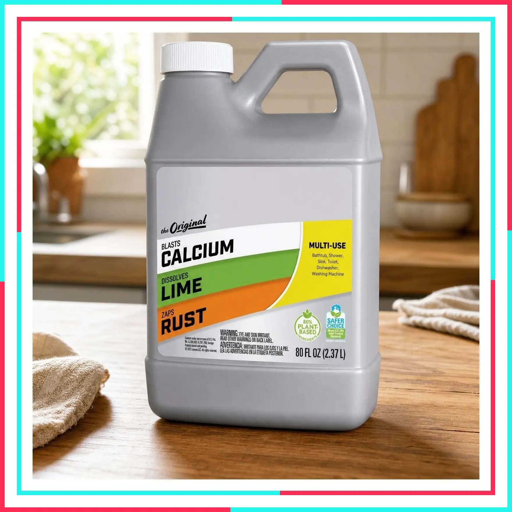 Calcium, Lime & Rust Remover – 80 oz Bottle – Dissolves Lime Deposits, Removes Stubborn Rust Stains & Hard Water Buildup