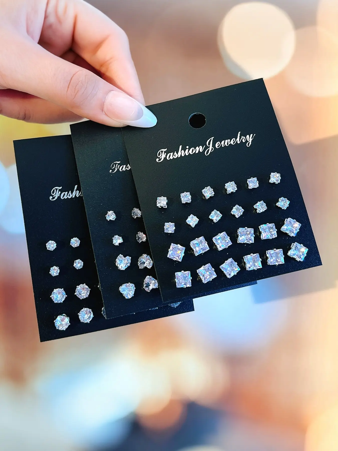 Ligui 36 Pairs Sparkling Cubic Zirconia Stud Earrings Set for Women Girls | Heart Square Round Silver Plated Small Cartilage Earring Pack | Daily Hypoallergenic Jewelry Gift