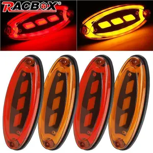 2/4/10pcs Oval LED Side Marker Light Turn Signals Lamp Rear Light Warning Stop Lamp 12V 24V For Car Truck Trailer Bus Tractor