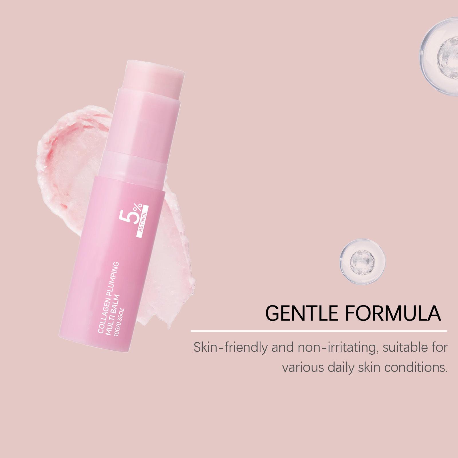 PDRN Pink Collagen Volume Multi Balm 10g - 5% Volufiline, Hydrating Anti-Aging Stick for Glass Skin, K-Beauty Multi-Use Balm for Face, Lips, Cheeks