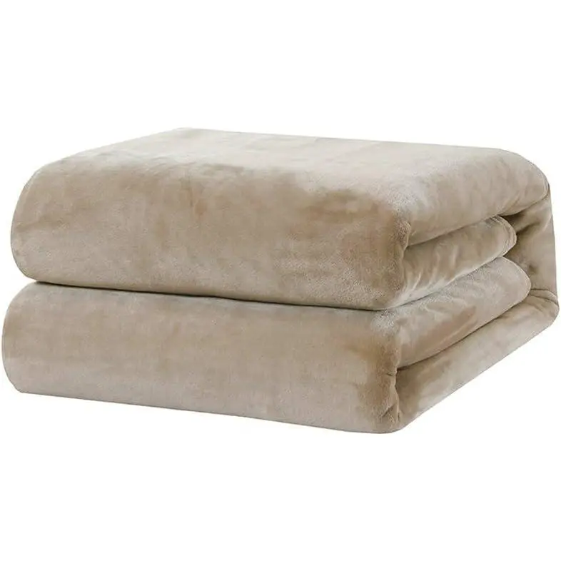 Flannel Throw Blanket Fleece Throw Outdoor Blanket,Beige 50x60inch | This fleece throw blanket feel soft.Double-sided  texture provides comfort for relaxing  the couch, bed, or sofa.